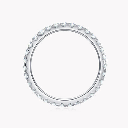 2mm D Color Moissanite Ring 925 Sterling Sliver Solid 18k White Gold Eternity Band Wedding Engagement Rings For Women