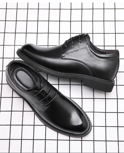 Men Business Elevator Shoes Real Cowhide Invisible Height Increasing Shoes with 3/6/8CM Height Boost Breathable Comfortable