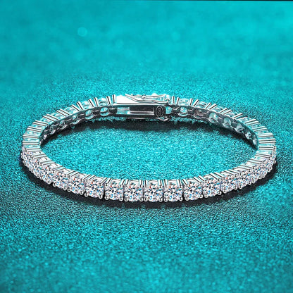 2-6.5mm Real Moissanite Tennis Bracelet for Women Christmas Gift Platinum Plated 100% 925 Sterling Silver Wedding Jewelry
