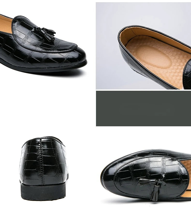 Wedding Shoes For Men Slip On Loafers Trend Tassels Leather Shoes Male Men’s Dress Shoes Business Shoes Men British Style Formal