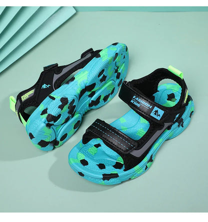 2025 Summer Boys Soft Sandals Fashion Children Shoes Autumn Light Cartoon Sandalias Flat Beach 4-12 Years Old Kids Shoes 12yrs