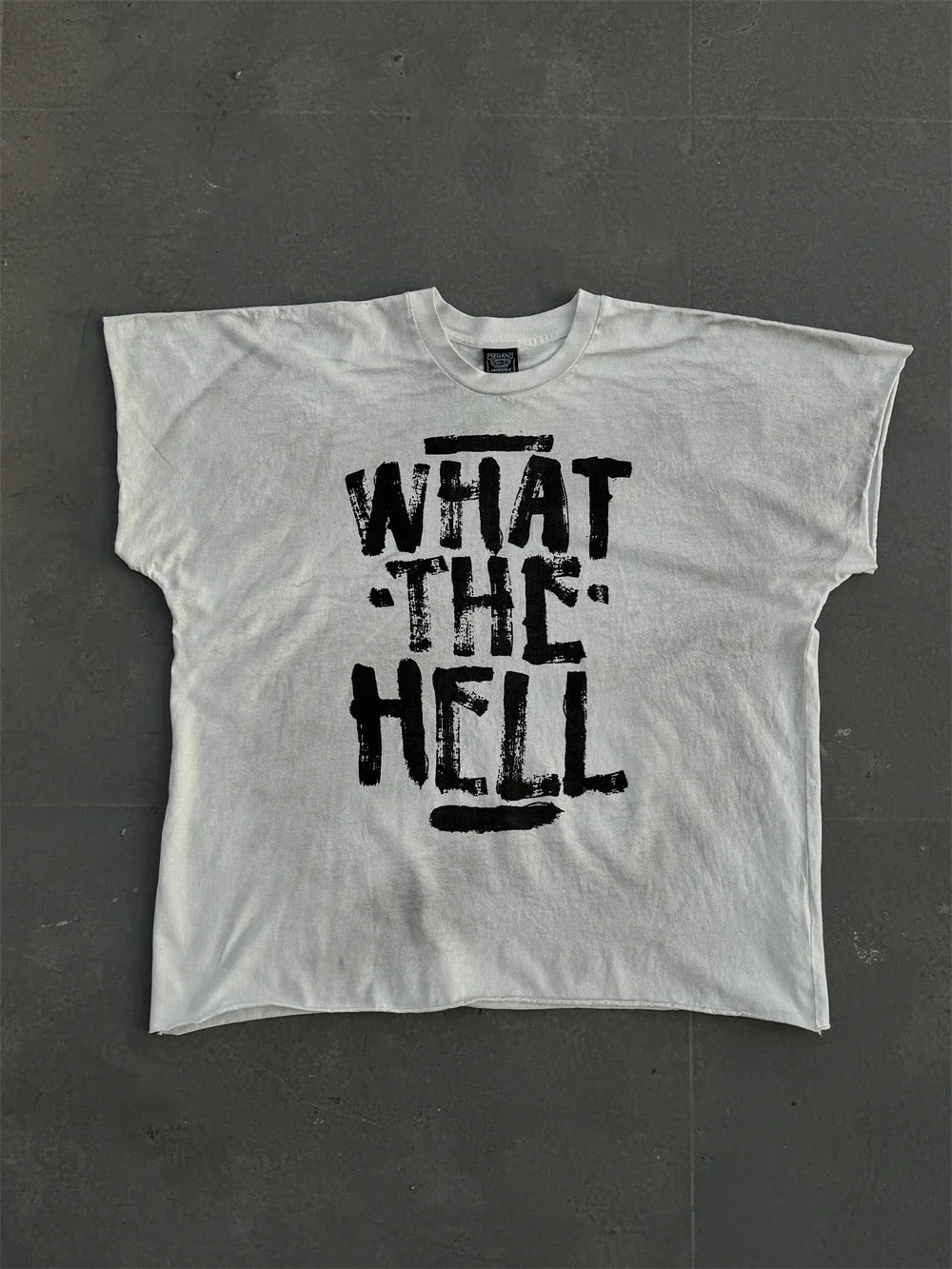 WHAT THE HELL Saint T-Shirts Men Women Best Quality Heavy spray dirty dirty soil air Washed TEE Vintage T Shirt
