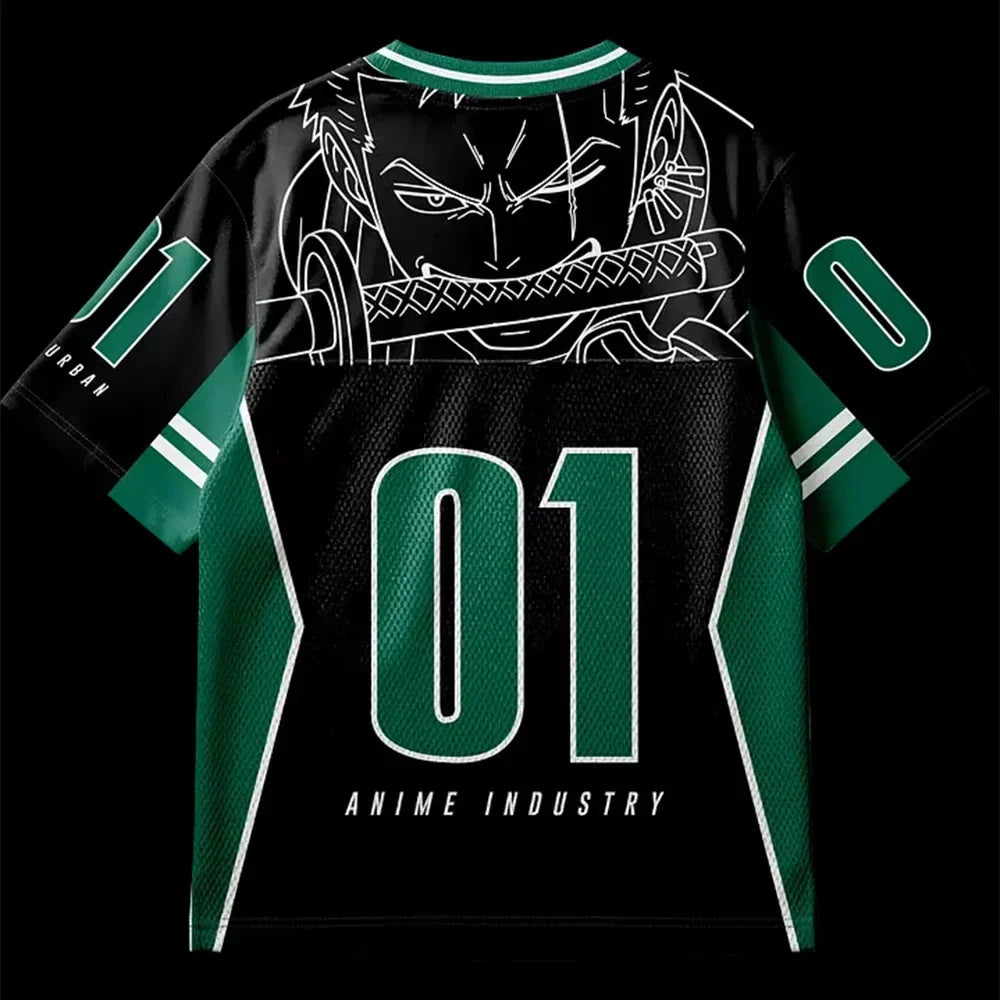 2026 Summer Children's One Piece Anime Jersey Camiseta Zoro Oversized Y2k Fashion Casual Sports T-Shirt For Men And Women Tops