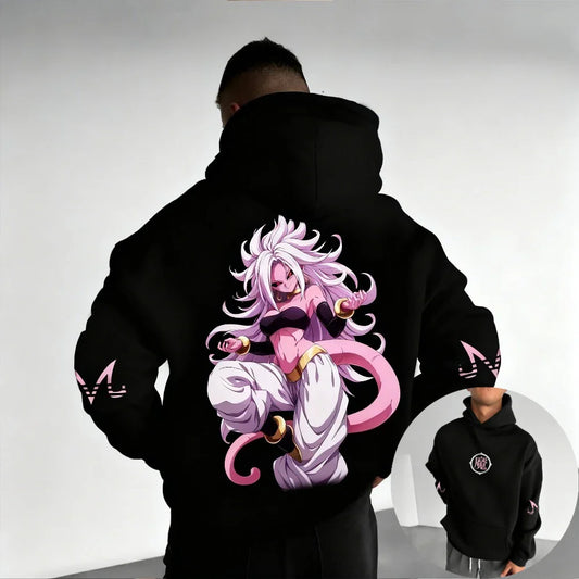 DRAGON BALL Men's Hoodie Sweatshirt Android 21 Anime Spring Autumn and Winter Boys Basic Long-sleeved Parent-child Outfit