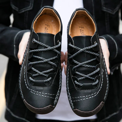 Men Leather Casual Shoes Outdoor Comfortable High Quality Fashion Soft Homme Classic Ankle Non-slip Flats Moccasin Trend
