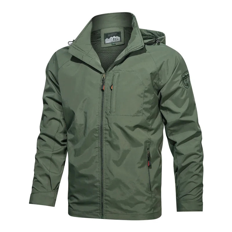 2024 Business Casual Jackets Man Sports Coat Spring Windproof Hooded Jackets Quick Drying Lightweight Outdoor Climbing Outwear