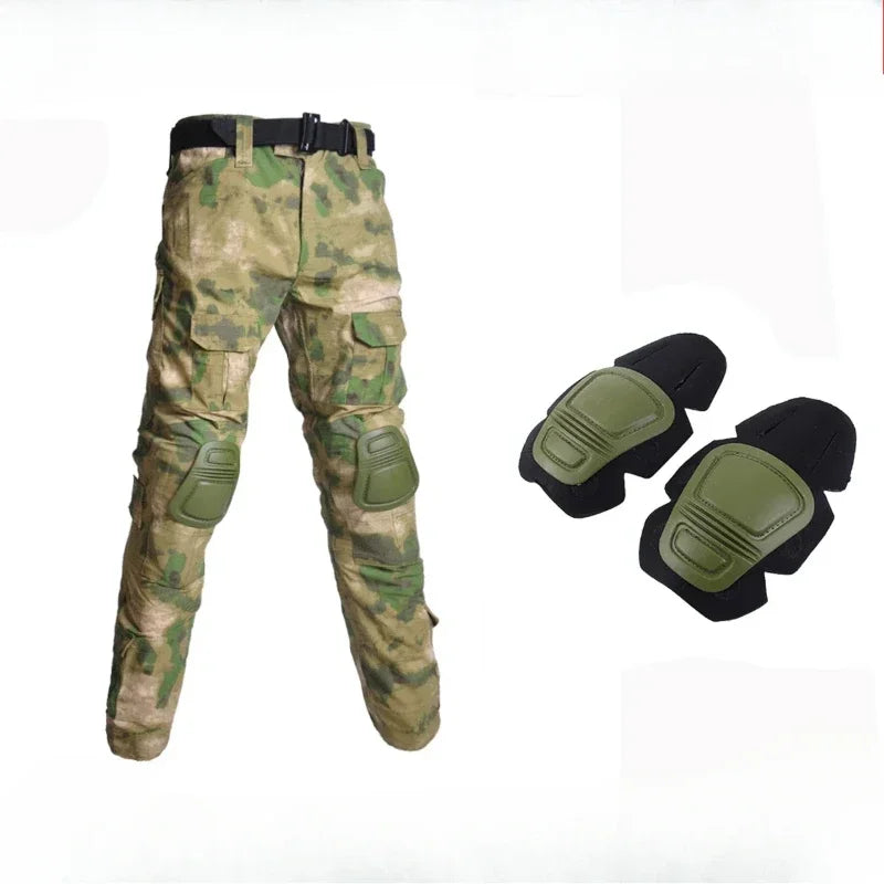2025 Outdoor Combat Pants +Knee Pads Men Tactical Hunting Pant Camo Pants Quick Dry Sport Multi-pocket Clothes Wear Resistant