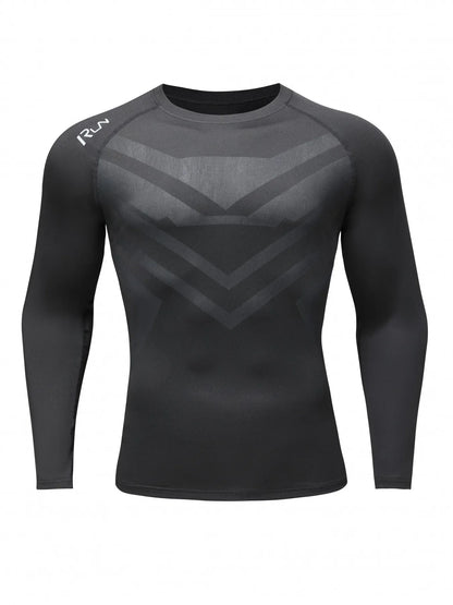 Men's Quick Dry Athletic Muscle Fit T-shirt, Men's Breathable Compression T-shirt, Comfy Top For Summer Sport