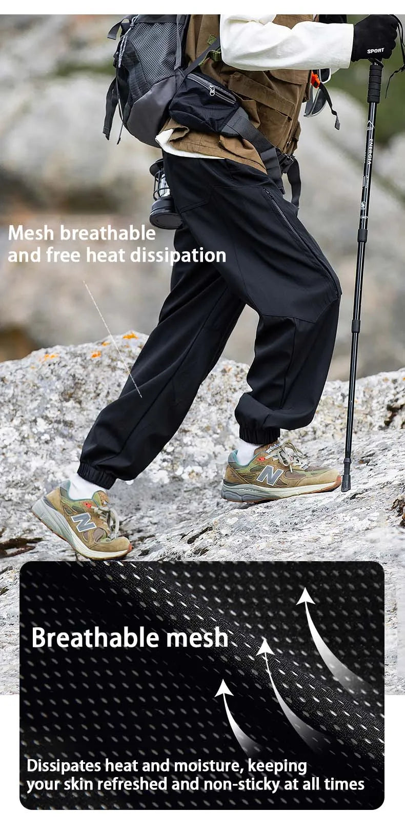 Hiking Pants Men Waterproof Windproof Pants Breathable Loose Trousers Fishing Cycling Trekking Camping Outdoor Sport Pant Autumn