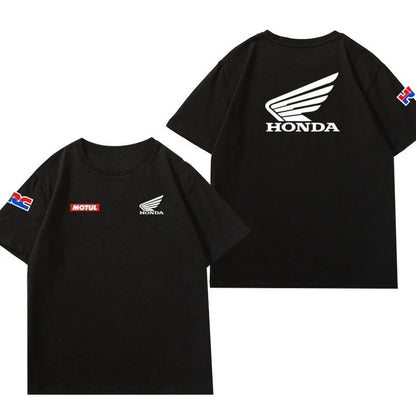 Honda Men's and Women's T-shirts Motorcycle Riding Clothes Short-sleeved Crew Neck Summer Modified Locomotive Tooling Club Tops
