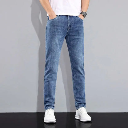 Autumn Winter New Men's Micro Elastic Straight Leg Denim Pants with Shape Skin Friendly Business Men's Pants in Multiple Sizes