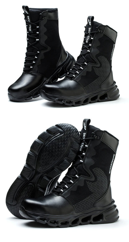 Safety Shoes Men Boots High Top Work Sneakers Steel Toe Anti-smash Puncture-Proof Work Boots Breathable Indestructible Shoes