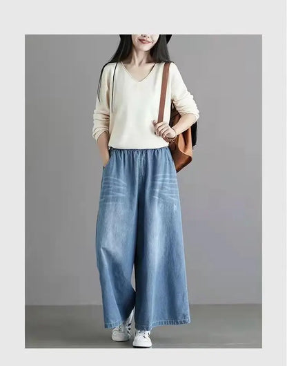 2024 baggy jeans Women y2k New Casual Streetwear Denim Pants Wide leg Street Style Vintage High Waist Pockets ripped Jean Femme