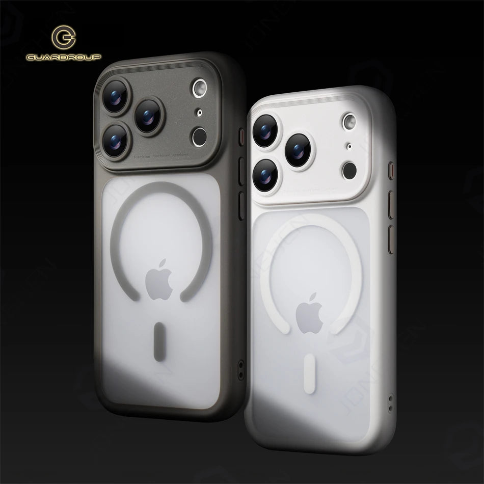 جراب خلفي برتقالي غير لامع ومقاوم للصدمات مع إطار عدسة كاميرا Magsafe قابل للفصل لهاتف iPhone 17Pro 17 Pro Max وزر الكاميرا