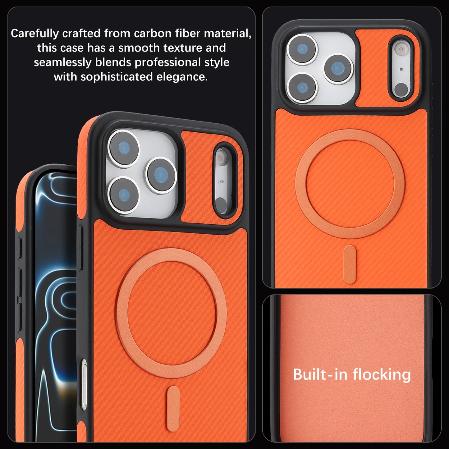 Luxury Carbon Fiber Magnetic Leather Phone Case For iPhone 17 Pro Max 16 Plus 15 14 13 12 For Magsafe Shockproof Slim Fit Cover