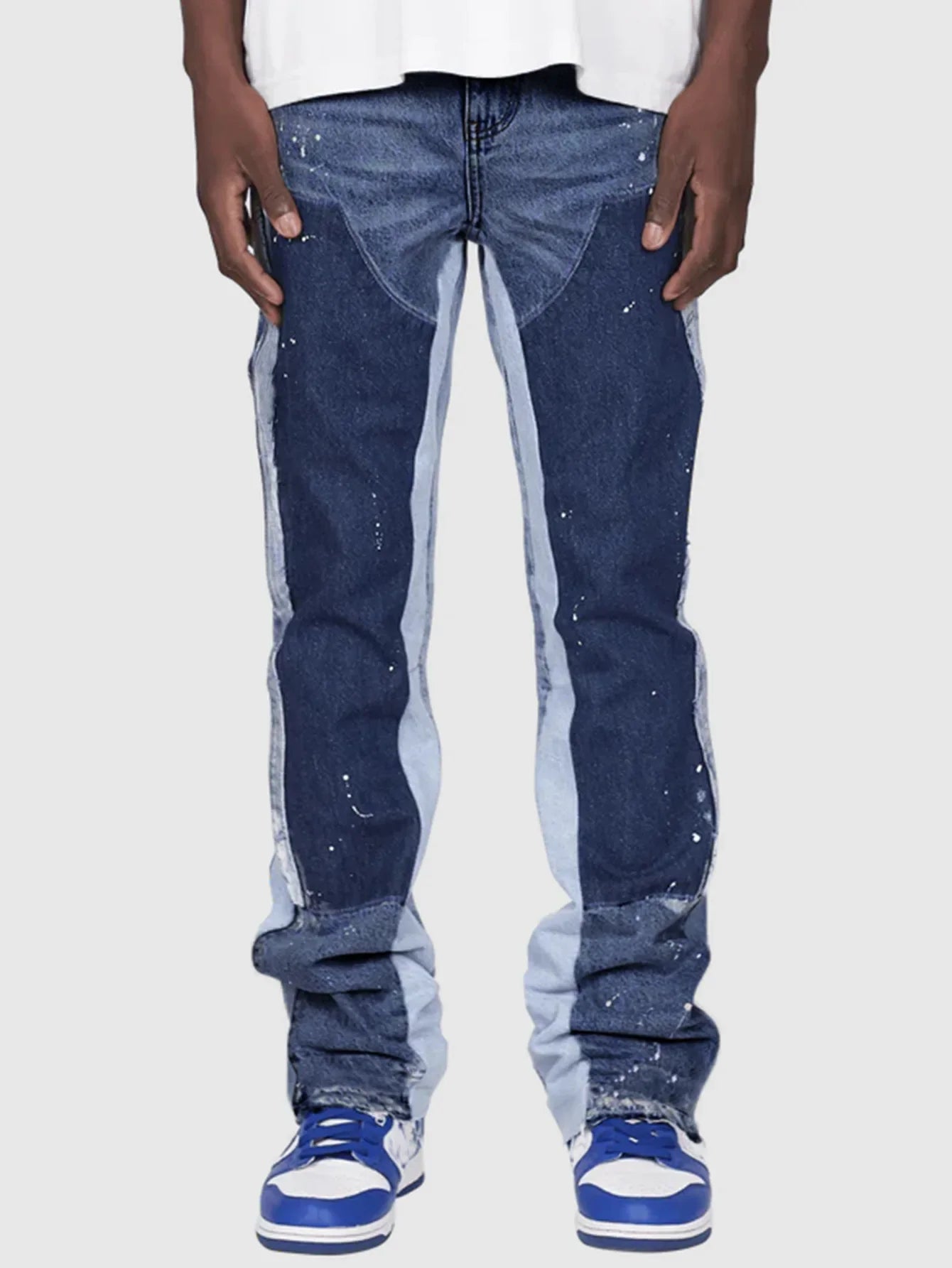 Washed Jeans Men Vintage Ankle Length Trousers Mid Waist Pockets Button Zipper Fly Distressed Denims Streetwear Straight Pants
