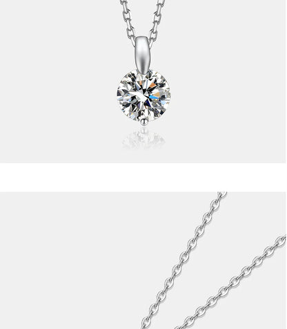 1-3CT Moissanite Necklace for Women S925 Pure Silver Laboratory Diamond Pendant Classic Fashion Jewelry Party Gift
