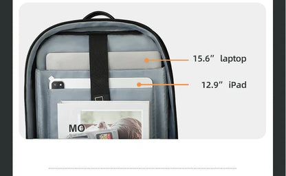 Stylish Business Backpack for Men Waterproof 15.6 inch Flap Laptop Backpack Multiple Pockets Casual Daypack for Work School