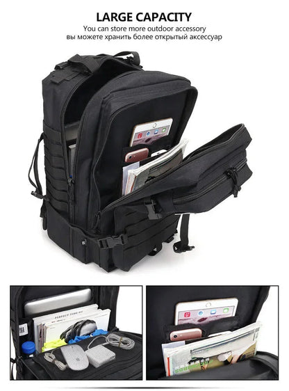 45L Man Tactical Backpacks Outdoor Traveling Bags Outdoor 3P School Pack EDC Molle Pack For Trekking Hunting Bag