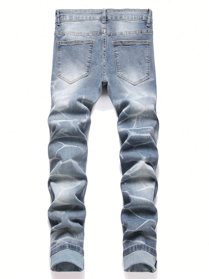 Fashion Men's Jeans Pants Stretch Blue Skinny Jeans For Men Casual Slim Fit Denim Pants Korean Style Male Trousers Jeans