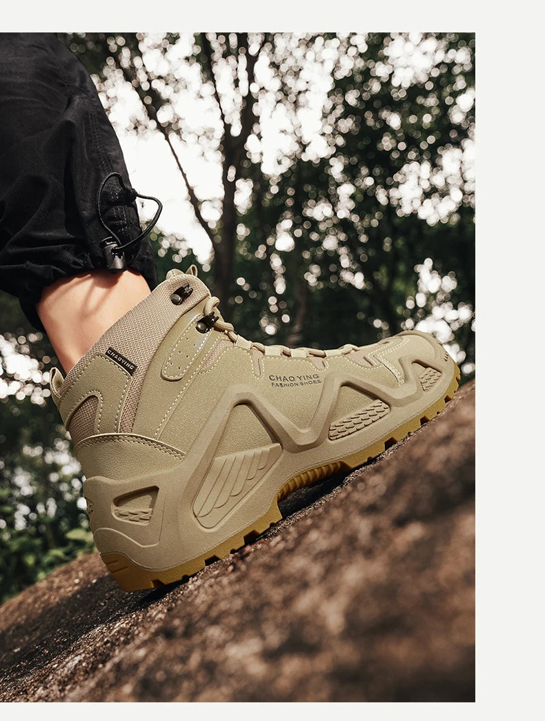 Men Tactical Boots Army Boots Mens Military Desert Waterproof Work Safety Shoes Climbing Hiking Shoes Ankle Men Outdoor Boots