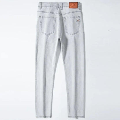2023 y2k streetwear Spring Summer  Youthful Vitality Men's Fit Straight Thin Denim Jeans Lightweight Cotton Stretch Trousers