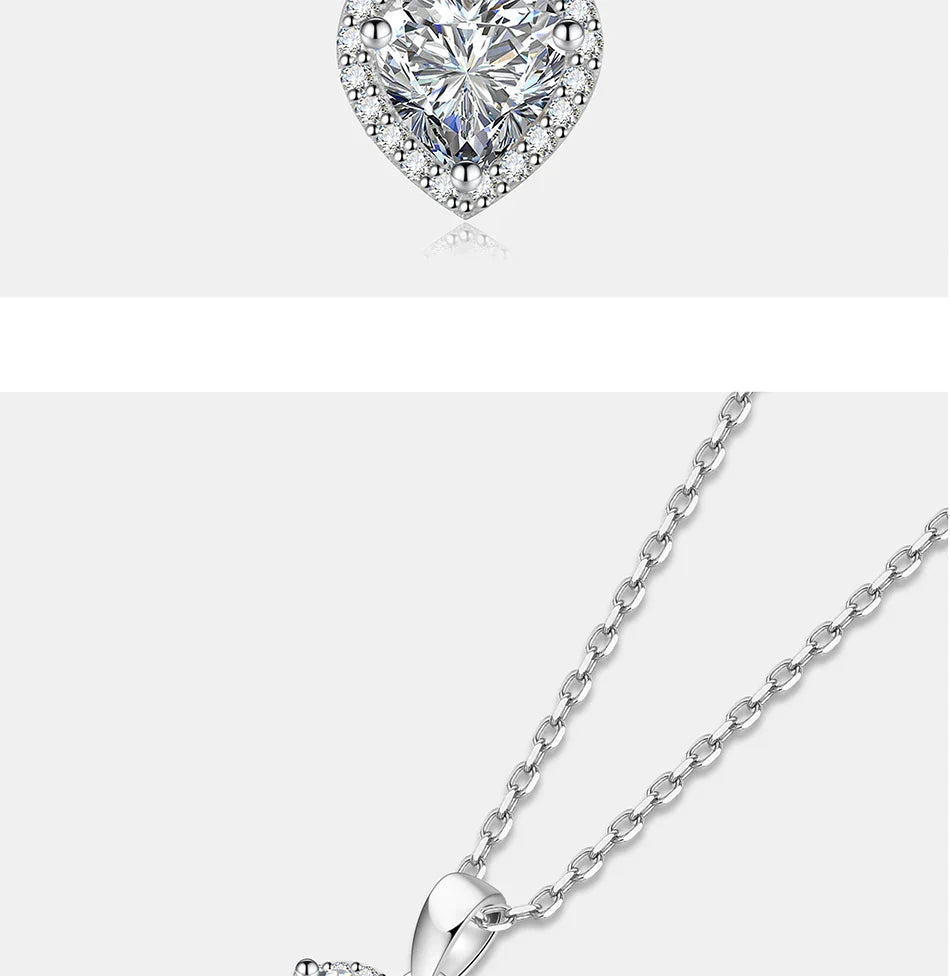 1CT Heart Cut Moissanite Necklace for Women S925 Pure Silver Sparkling Diamond Pendant Fashion Jewelry Party Gift
