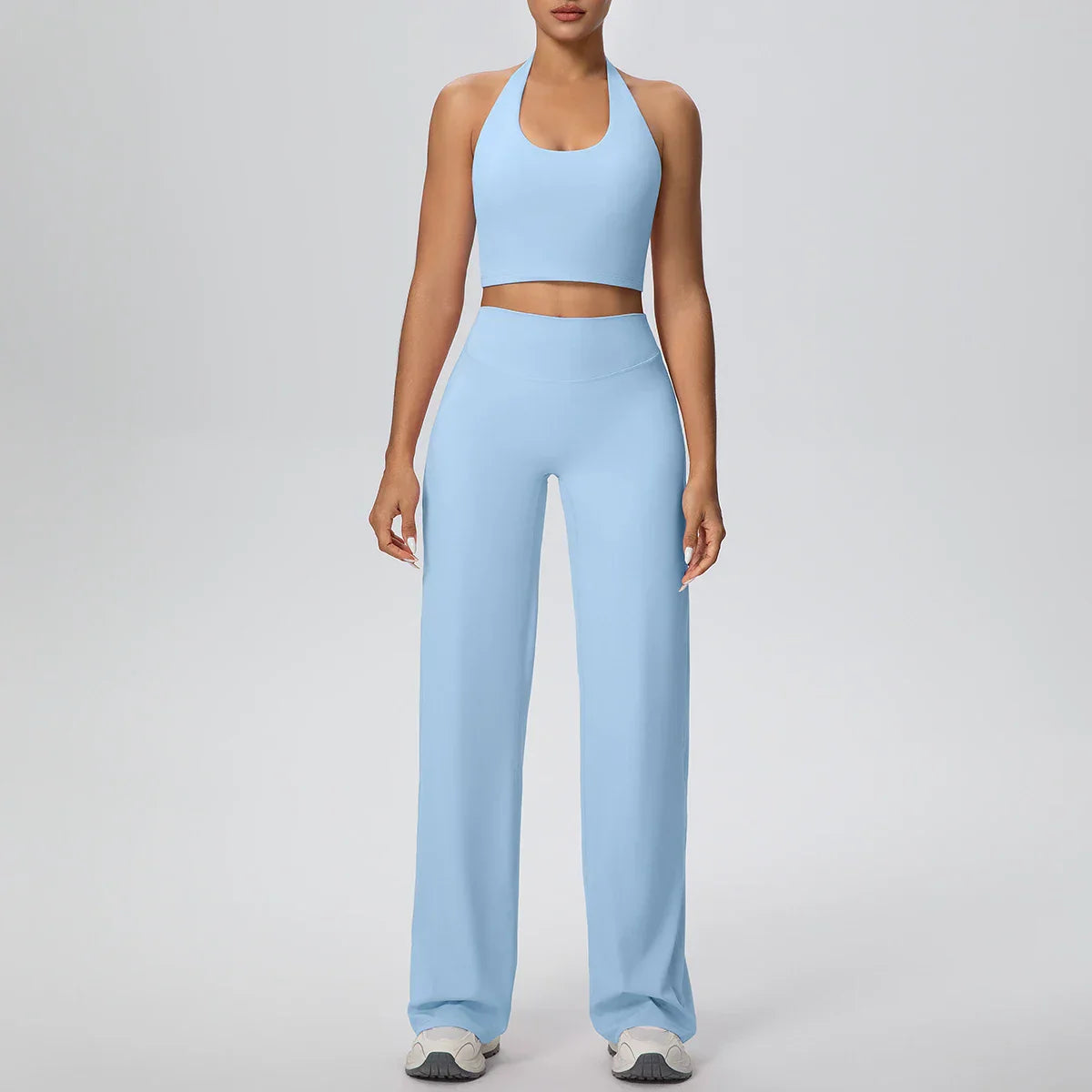 2Pieces Breathable Summer Workout Top Pants Yoga Set Yoga Underwear With Chest Pad Quick Drying Push Up Pencil Pants Yoga Set