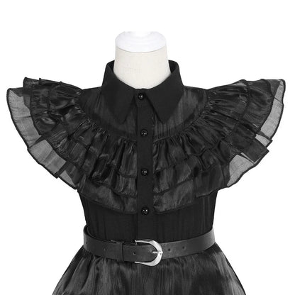 Girls Halloween Cosplay Costume Black Gothic Clothes Costume Kids Carnival Fancy Dress Up