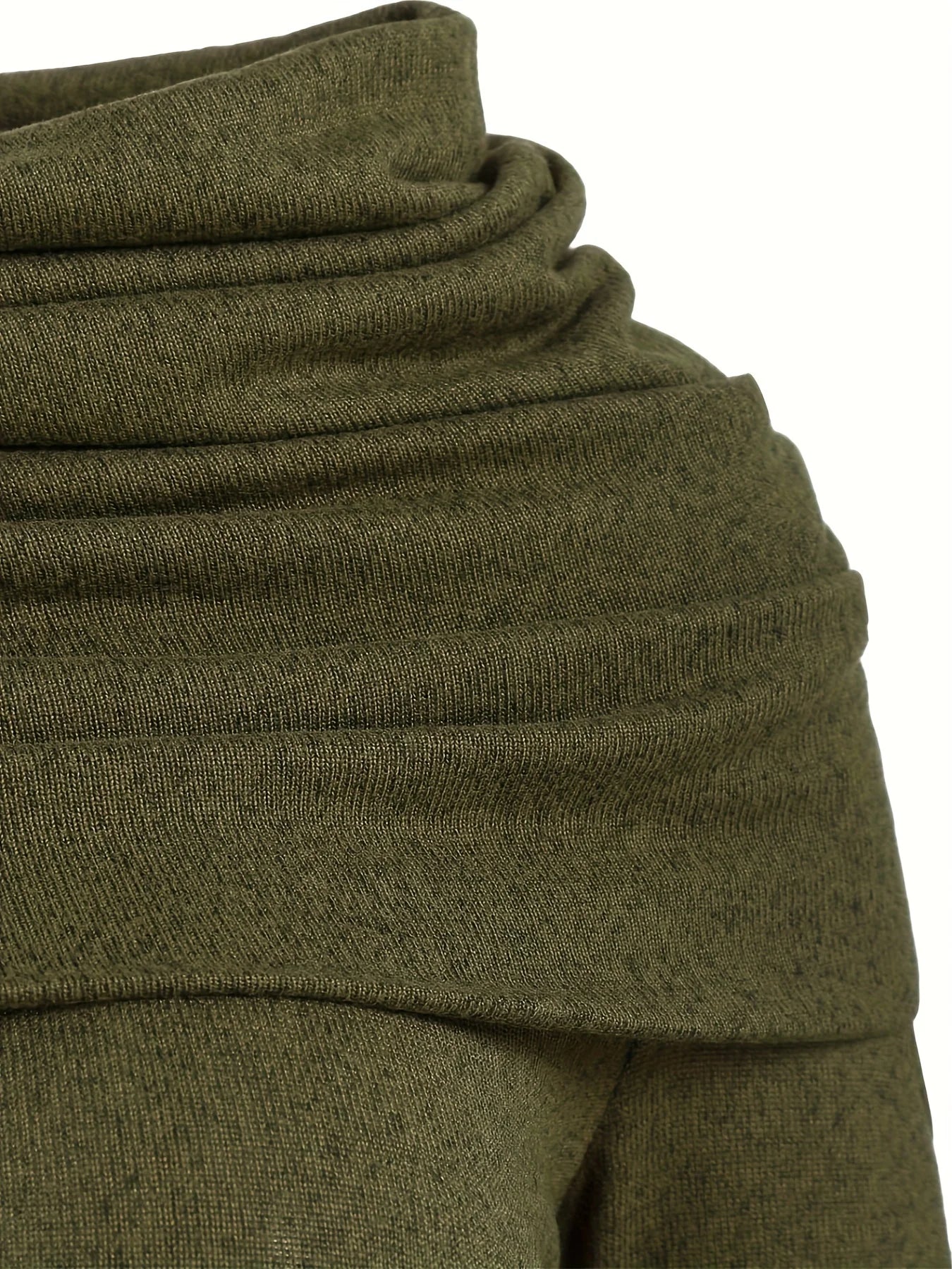 European and American Fashion Women's Temperament Commuter Pile Collar Solid Color Knitted Dress