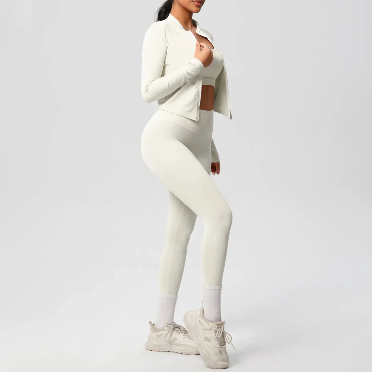 3pcs Sportswear Yoga Set Gym Sports Bra Zipper Jacket Leggings Clothes Sportswear Yoga Suits For Women Fitness Set Tracksuit