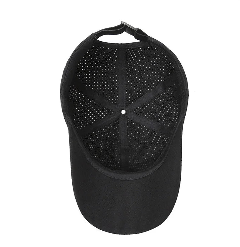 Summer Small Leather Label Quick-dry Baseball Cap Outdoor Sports Running Duck Cap Fashion Trend Simple Hat Men