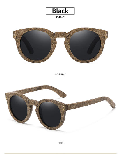 Brand coconut fiber sunglasses Eco-friendly  new wood,made  polarized UV400 protection natural degradation glasses 8242