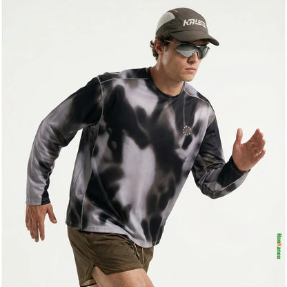 Men's Digital Camo Long-Sleeved T-Shirt: Lightweight, Breathable, Moisture-Wicking—Ideal for Outdoor Sports & Fitness
