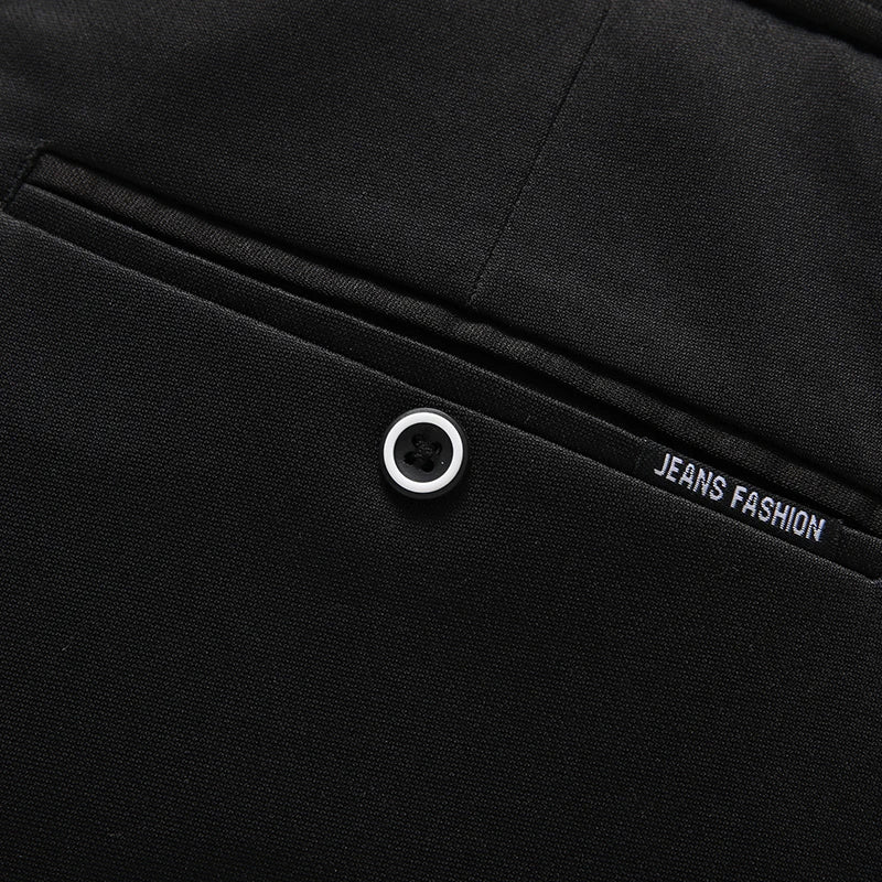 Male Pants Stretch Solid Black Smart Casual Men's Trousers Office Quick Dry Suit Pants New Spring Autumn Korean Straight Pants