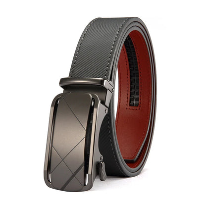 Mens Belt Genuine Leather Luxury Belt Metal Automatic Alloy Buckle Fashion Ratchet Belts for Men Cowhide High Quality Belt
