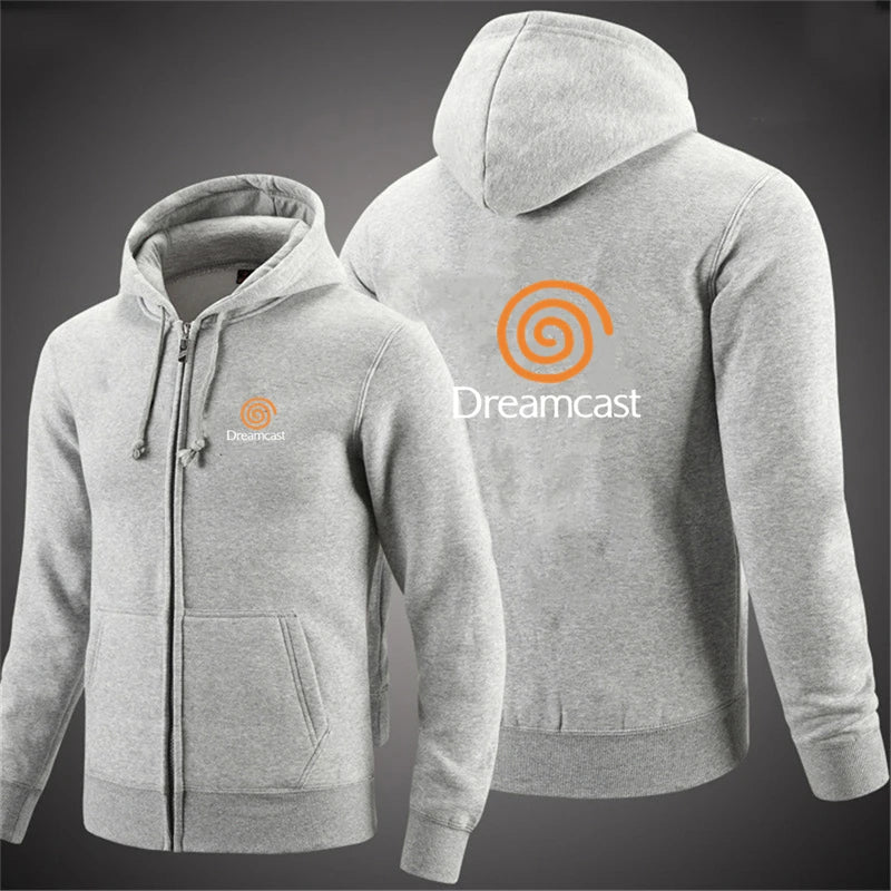 New Dreamcast Sega Autumn Men Sweatshirts Long Sleeve Jacket Hoodie Zipper Closure Jacket Male Hoodies Slim Fit Male Clothing