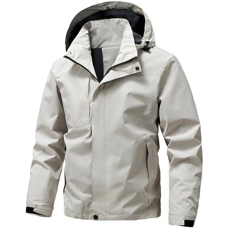 Waterproof Windbreaker Men Jacket Autumn Spring Outdoor Softshell Hooded Coat Sports Hiking Camping Coats Lightweight Jackets