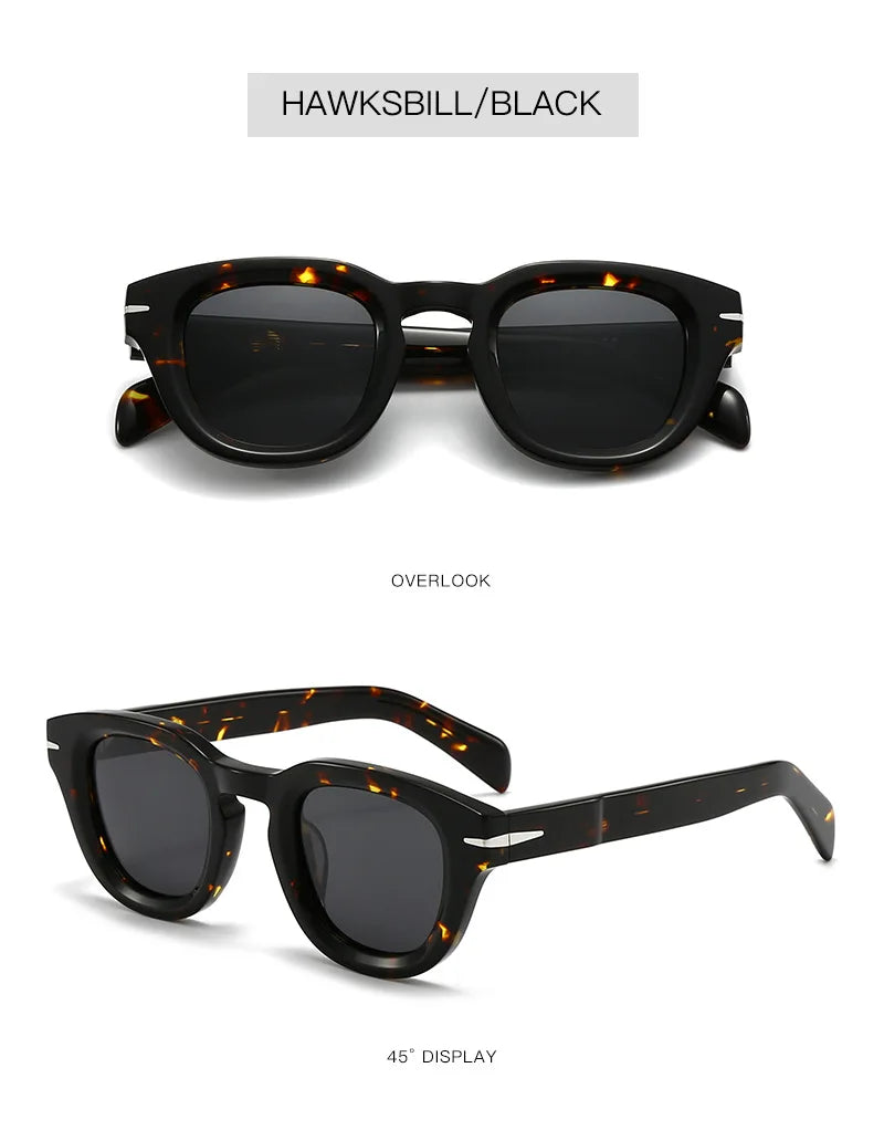 Fashion Thick Plate Acetate Lunette De Soleil Homme Retro Square Frame Personality Polarized Sunglasses Sunglasses Woman 2025