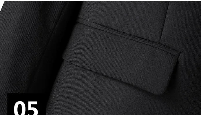 New (Blazer+pants) Men's Fashion Business Gentleman Italian Style Slim Solid Color Professional Suit Wedding Groom Best Man Suit