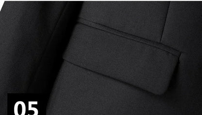 New (Blazer+pants) Men's Fashion Business Gentleman Italian Style Slim Solid Color Professional Suit Wedding Groom Best Man Suit