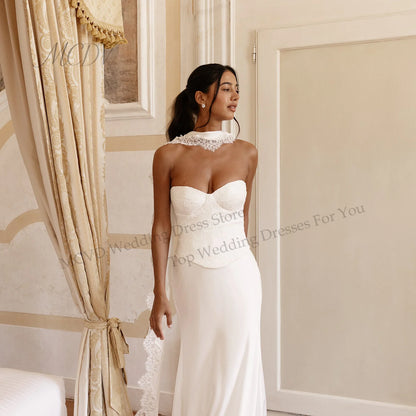 Sweetheart Lace Wedding Dresses Bride Applique Mermaid Lace Up Back Bride Gowns With Ribbon Elegant robe de mariée Customized