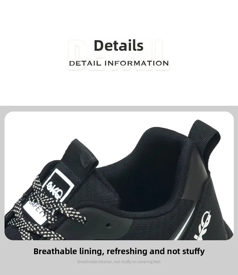 New Lightweight and Breathable Labor Protection Shoes for Men and Women Anti Smashing and Anti Piercing Steel Toe Safety Shoes