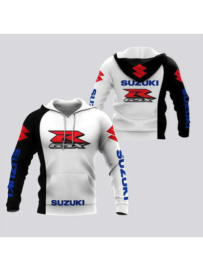 2026 Spring and Autumn Sportswear 3D printed men's and women's hoodies Hip-Hop street fashion motorcycle clothing