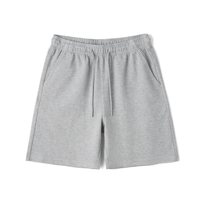 2026 Summer New 340g Twill Knit Men Shorts Casual Loose Fit Sweatpants Shorts Solid Color Breathable Jogger Shorts
