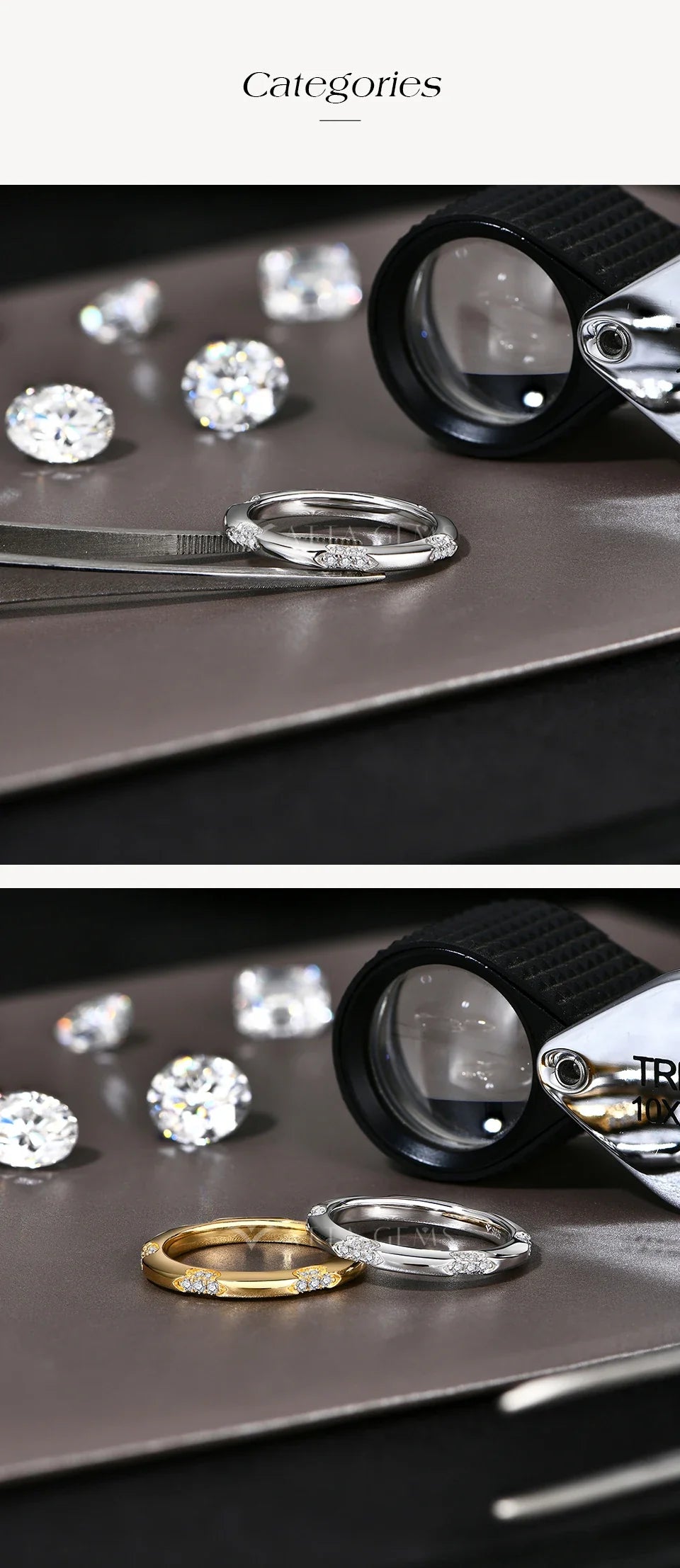 ATTAGEMS 2025 Bagues simples en Moissanite Entièrement diamant VVS1 S925 Bague de fiançailles ou de mariage en argent sterling pour femmes et hommes, cadeaux quotidiens