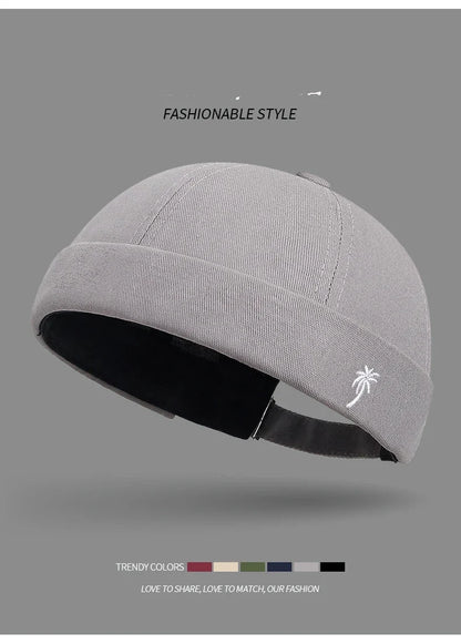 Brimless Hat for Men Women Cotton Classic Solid Color Beanie Beaded Hip Hop Hat for Outside Cycling Riding Activities