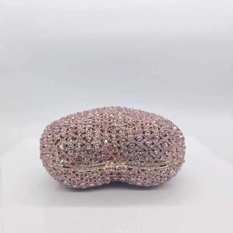 Plaid Heart Shape Clutch, Checkered Pattern Evening Bag for Women. OEM Custom Romantic Purse, Low MOQ Wholesale from Factory Dir