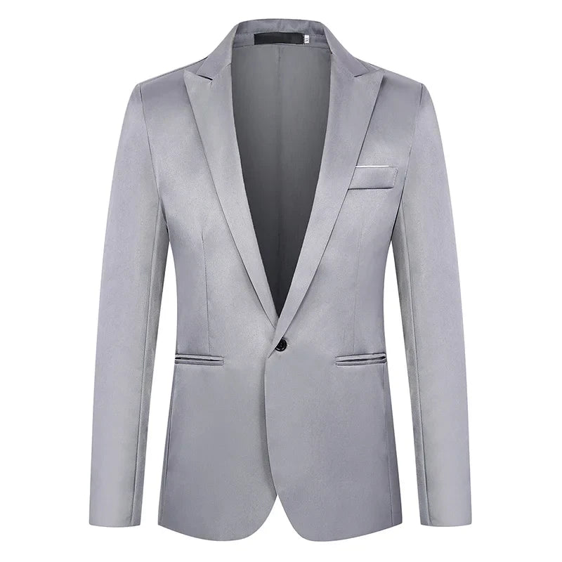 Summer Men's Casual Suit Fashion Business Office Trendy Non-ironing Anti-wrinkle Suit Jacket Solid Color Slim Fit Men's Suit