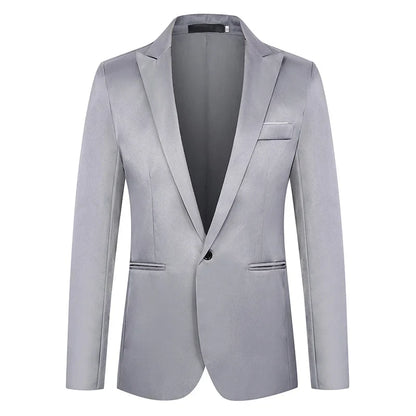 Summer Men's Casual Suit Fashion Business Office Trendy Non-ironing Anti-wrinkle Suit Jacket Solid Color Slim Fit Men's Suit